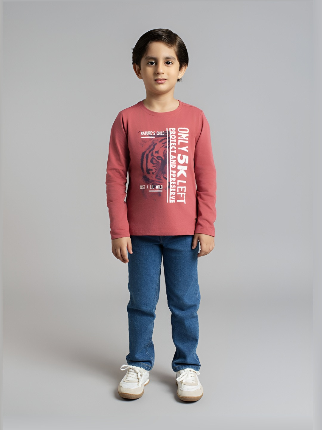 

Ed-a-Mamma Boys Bio Finish Graphic Printed Round Neck Cotton Relaxed Fit T-shirt, Red