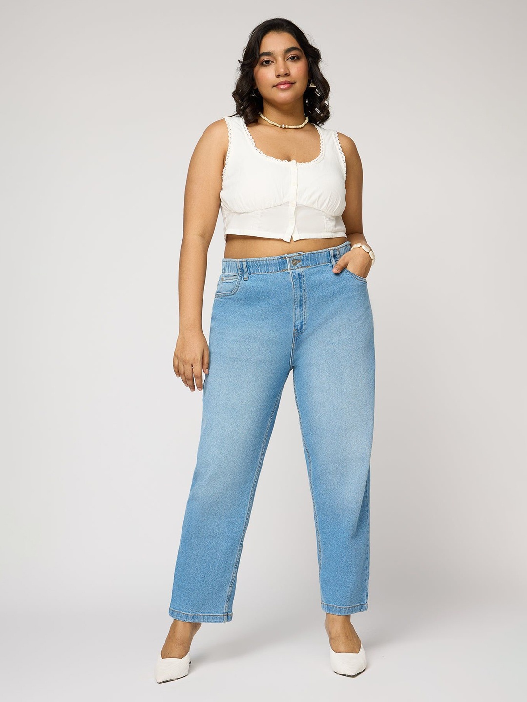 

FREAKINS Women High-Rise Heavy Fade Jeans, Blue