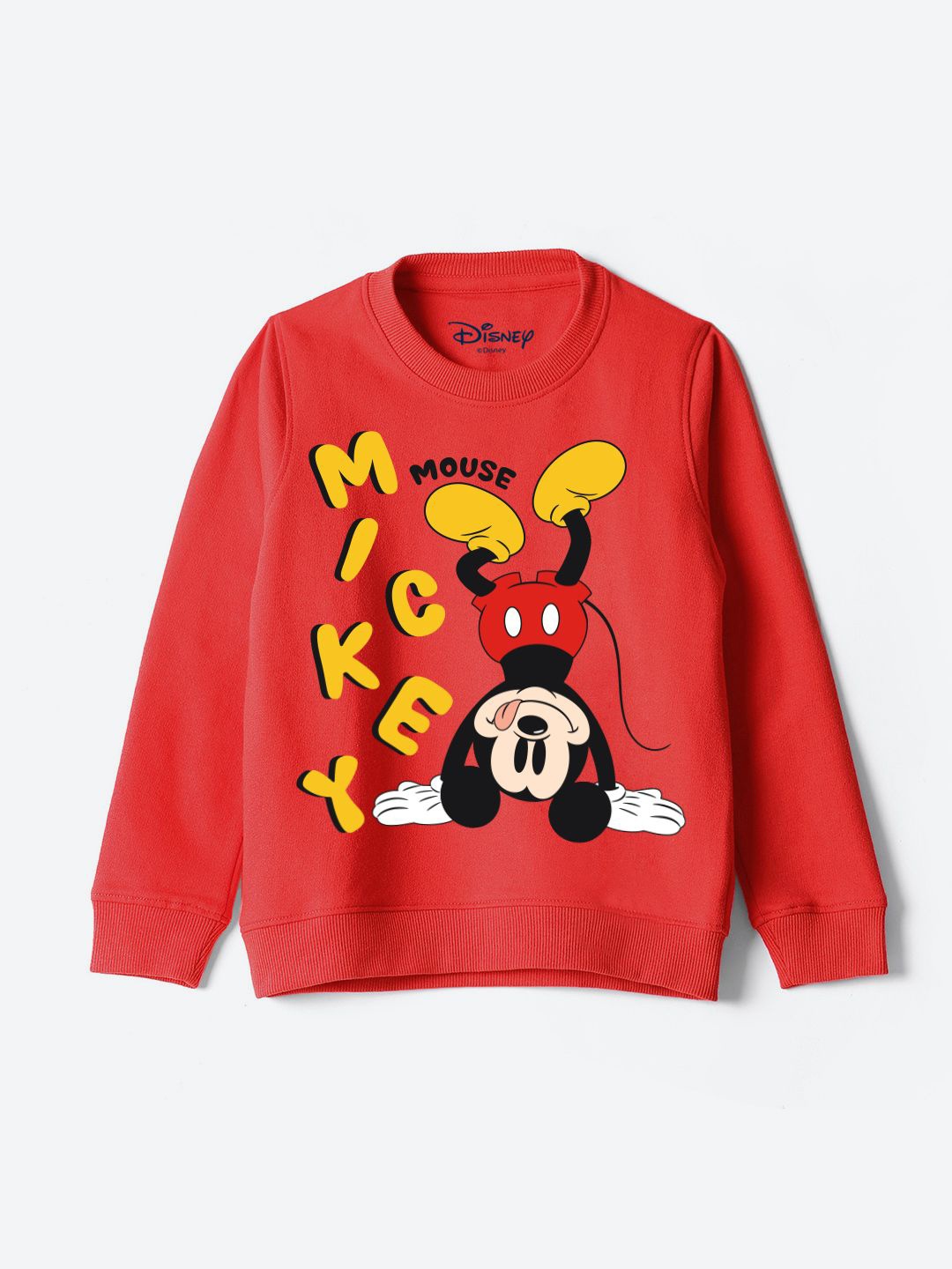 

YK Disney Boys Graphic Printed Round Neck Cotton Pullover Sweatshirt, Red