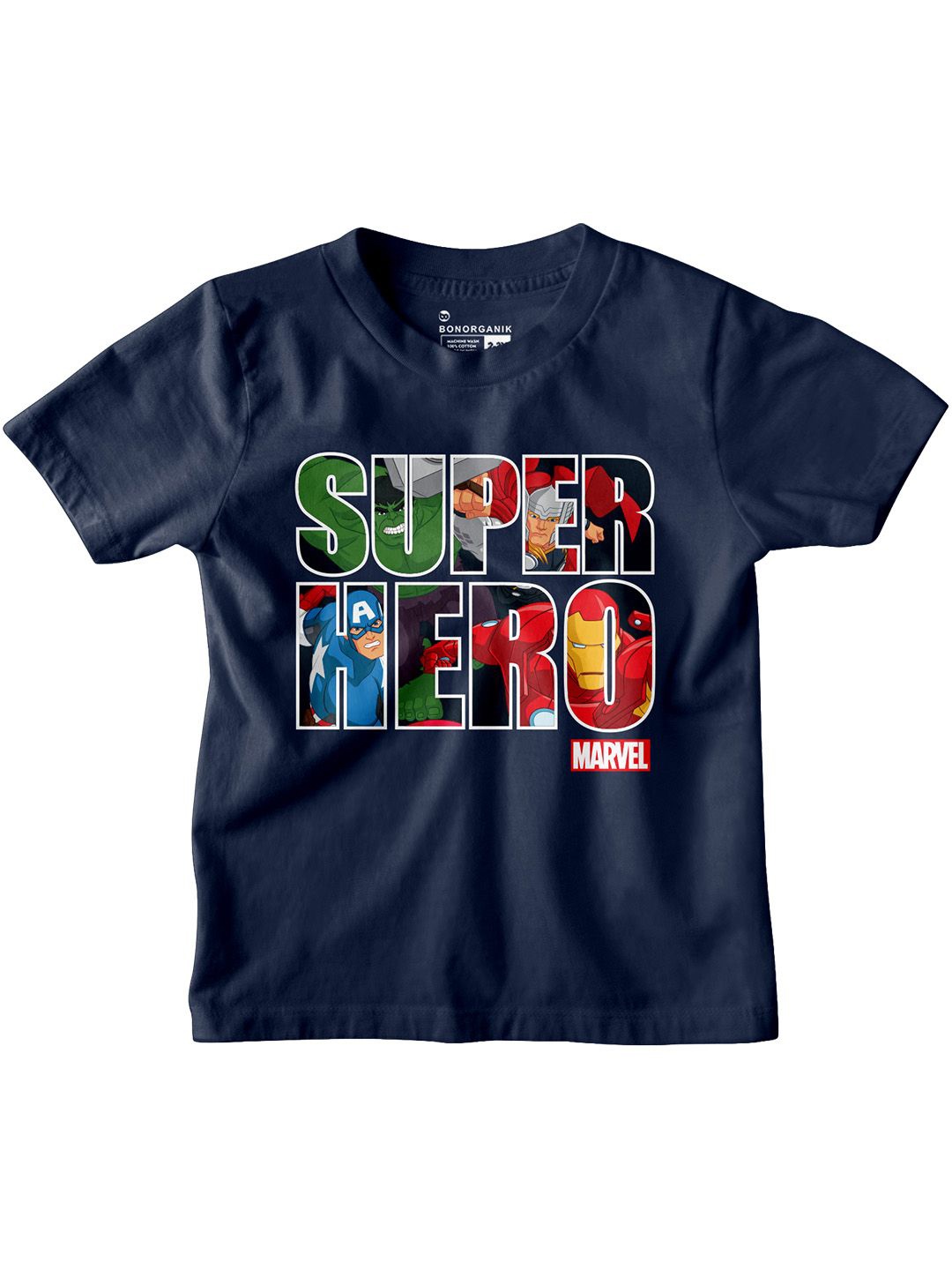 

BonOrganik Boys Graphic Printed Round Neck Cotton T-shirt, Blue