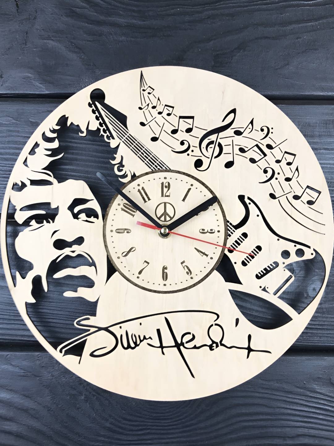 

QEZNEF Beige and Black Wooden Textured Analogue Contemporary Wall Clock