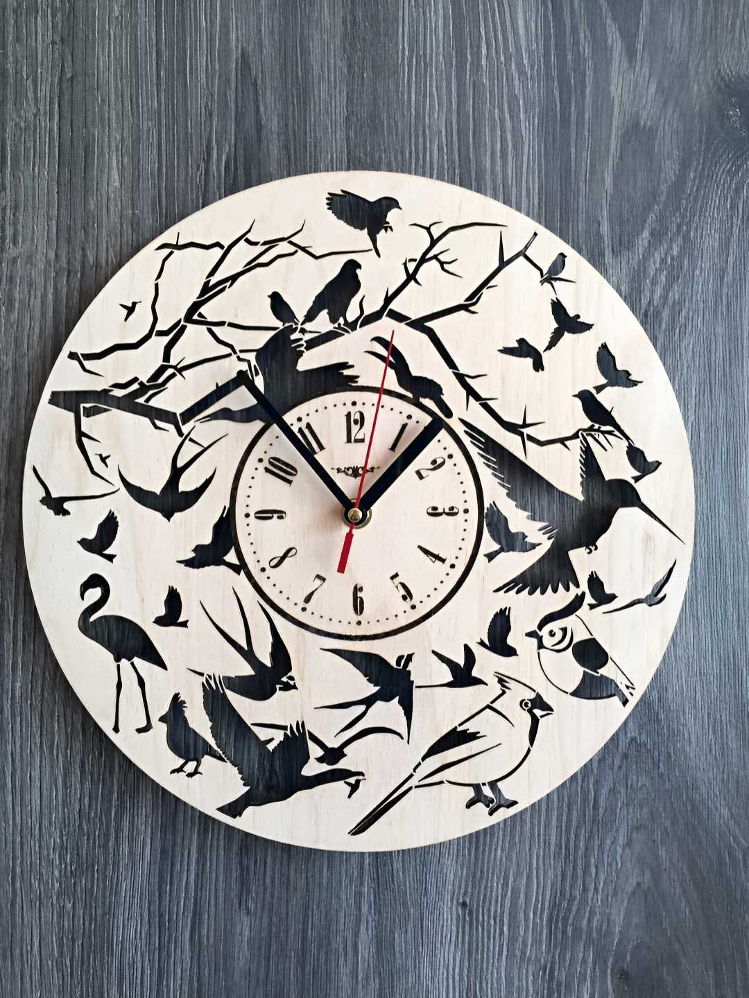 

QEZNEF Beige & Black Printed Analogue Wooden Contemporary Wall Clock