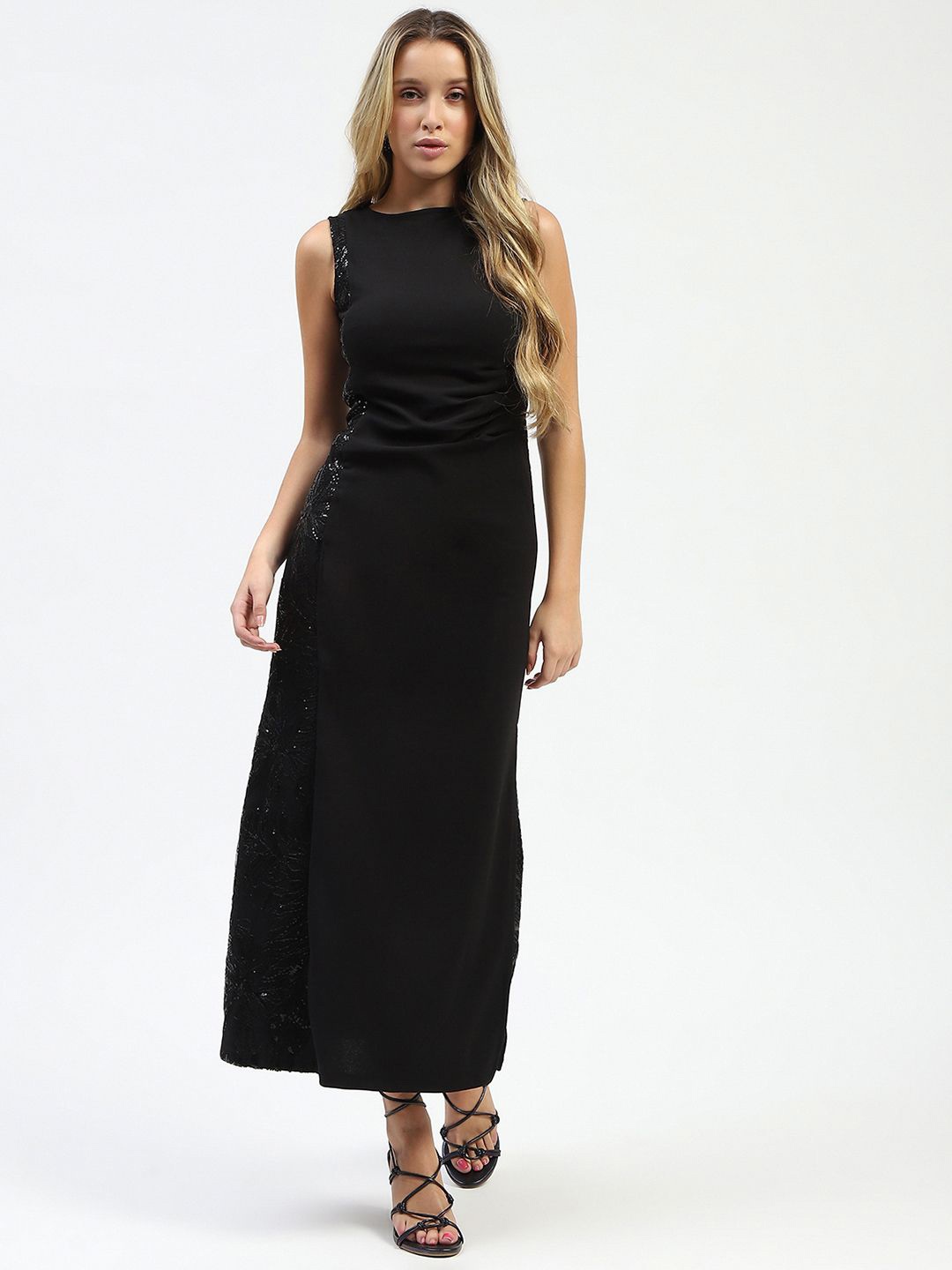 

Madame Women Solid Maxi Dress, Black