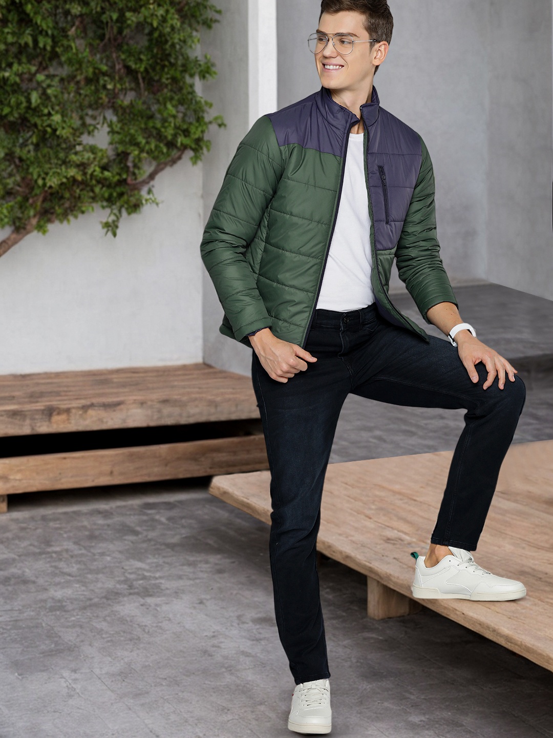 

Mast & Harbour Colourblocked Tailored Jacket, Olive