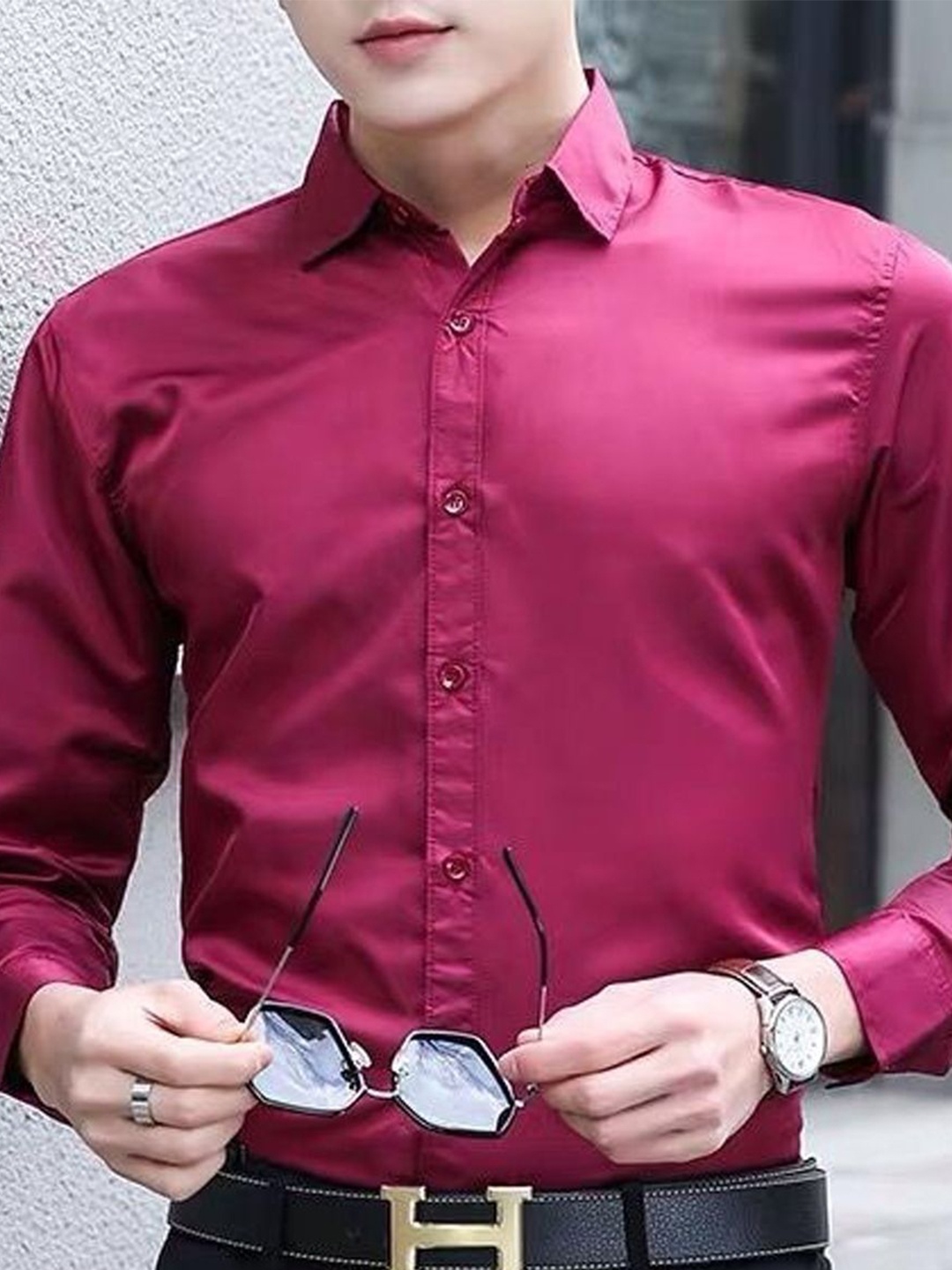 

StyleCast Men Opaque Casual Shirt, Red