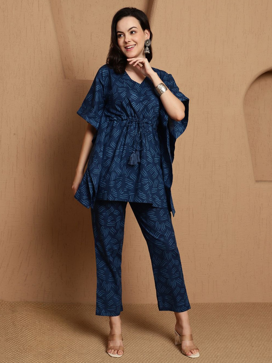 

BANDIA Printed Pure Cotton Top With Trouser, Blue