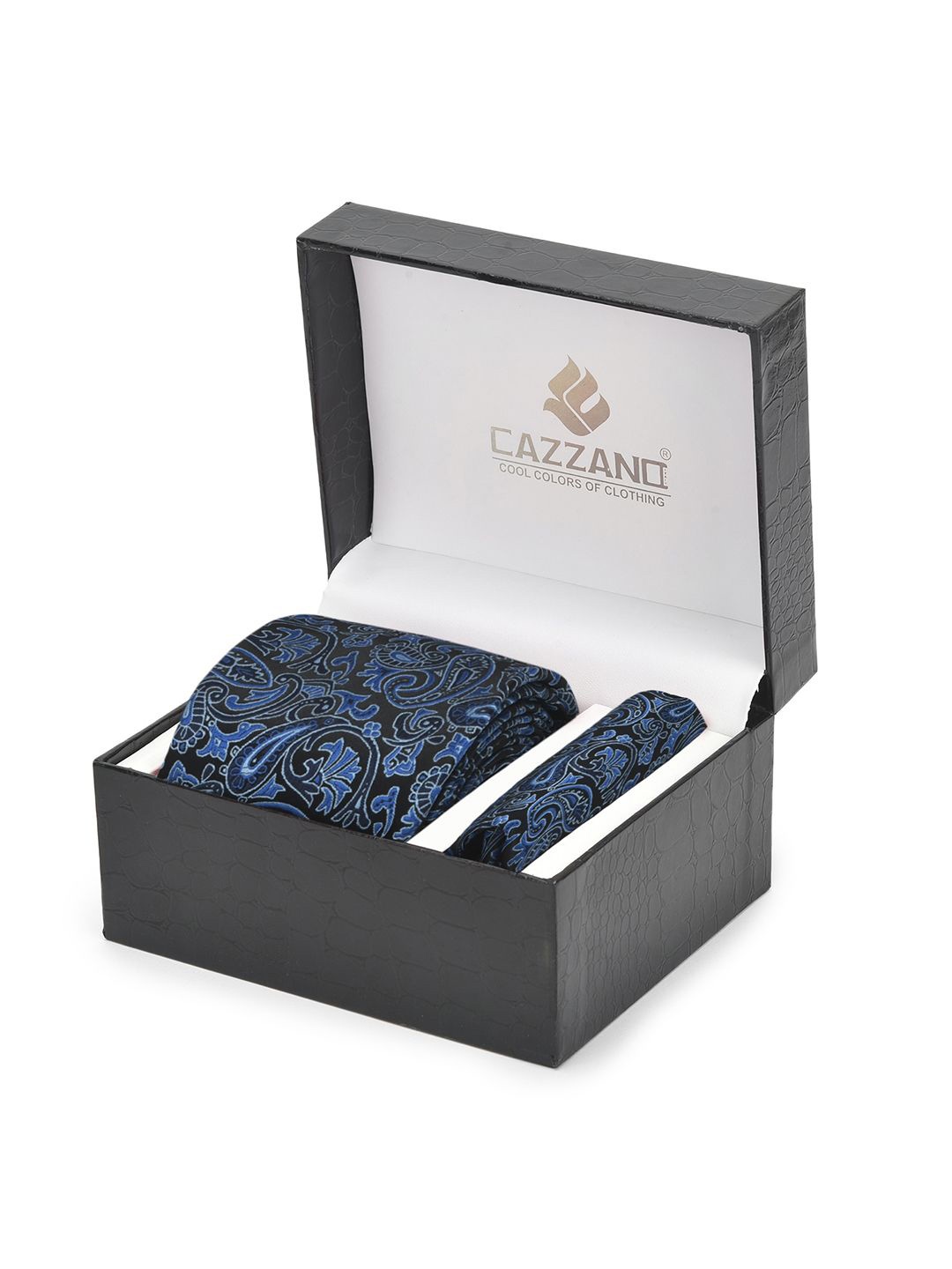 

Cazzano Men Accessory Gift Set Of Tie and Pocket Square, Blue