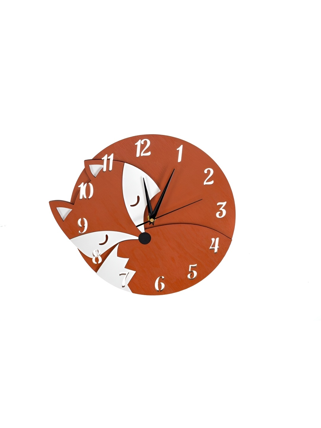 

QEZNEF Brown & White Printed Contemporary Wooden Round Wall Clock
