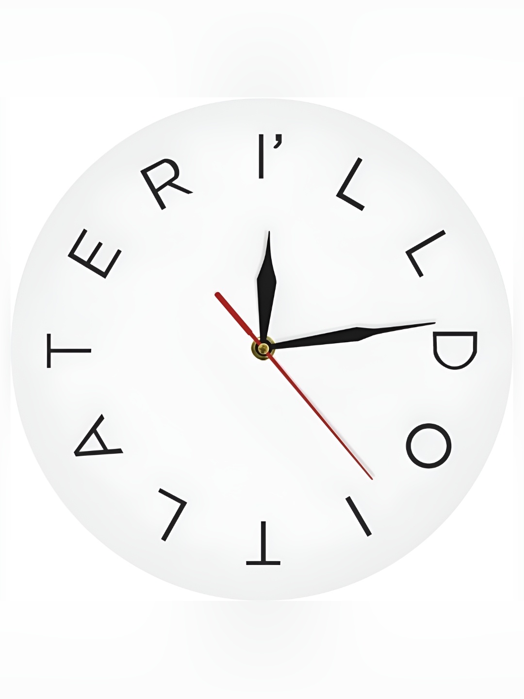 

QEZNEF White and Black Printed Round Shaped Wooden Analogue Contemporary Wall Clock