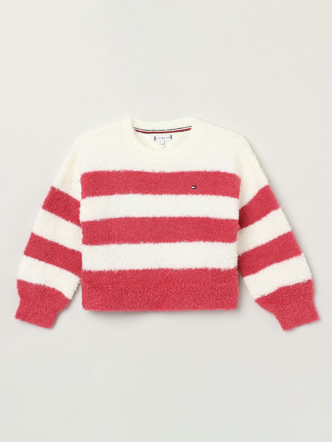 

Tommy Hilfiger Girls Striped Ribbed Pullover, Pink