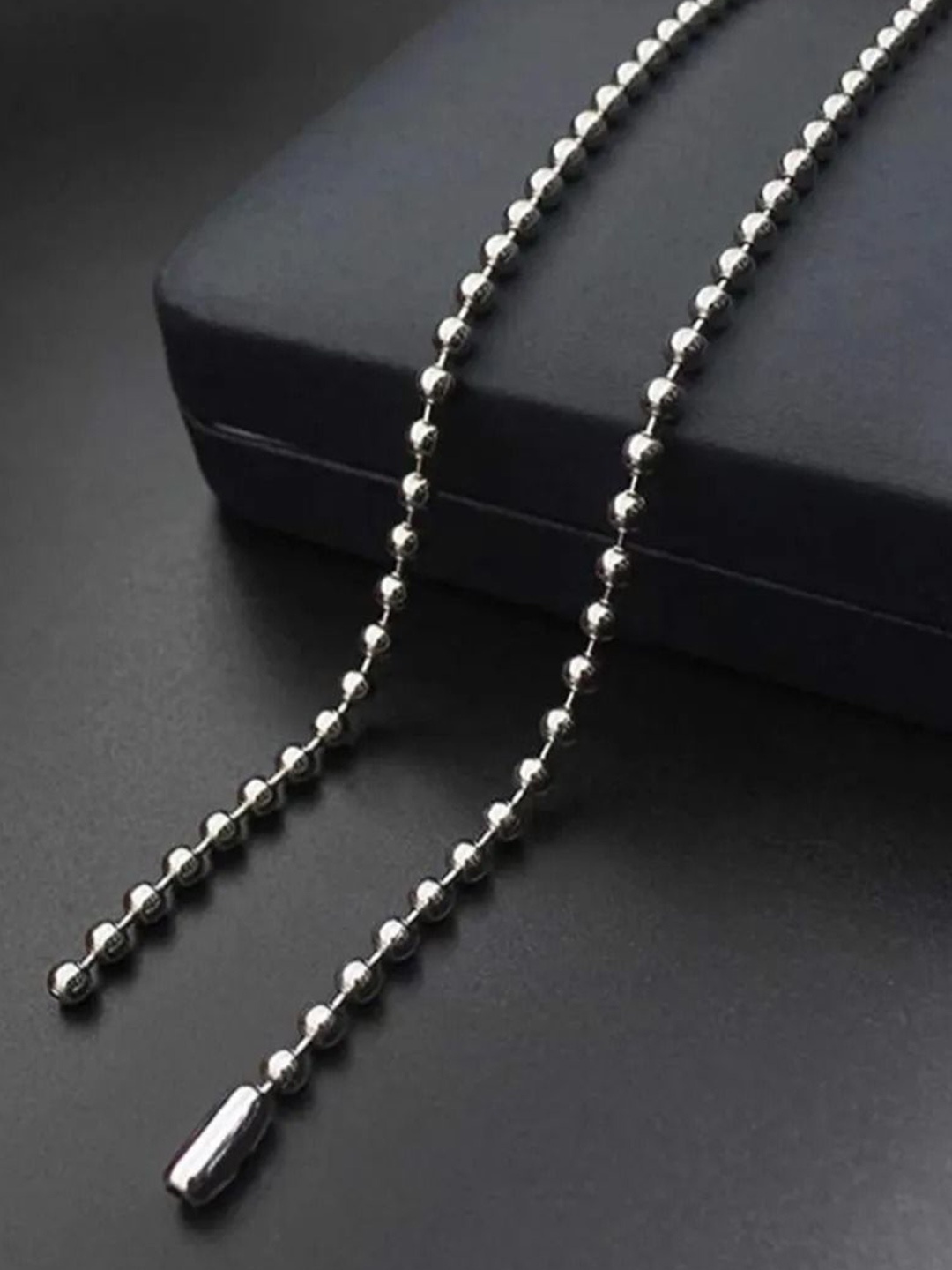 

V FASHION JEWELLERY Set Of 2 Stainless Steel Chain, Black