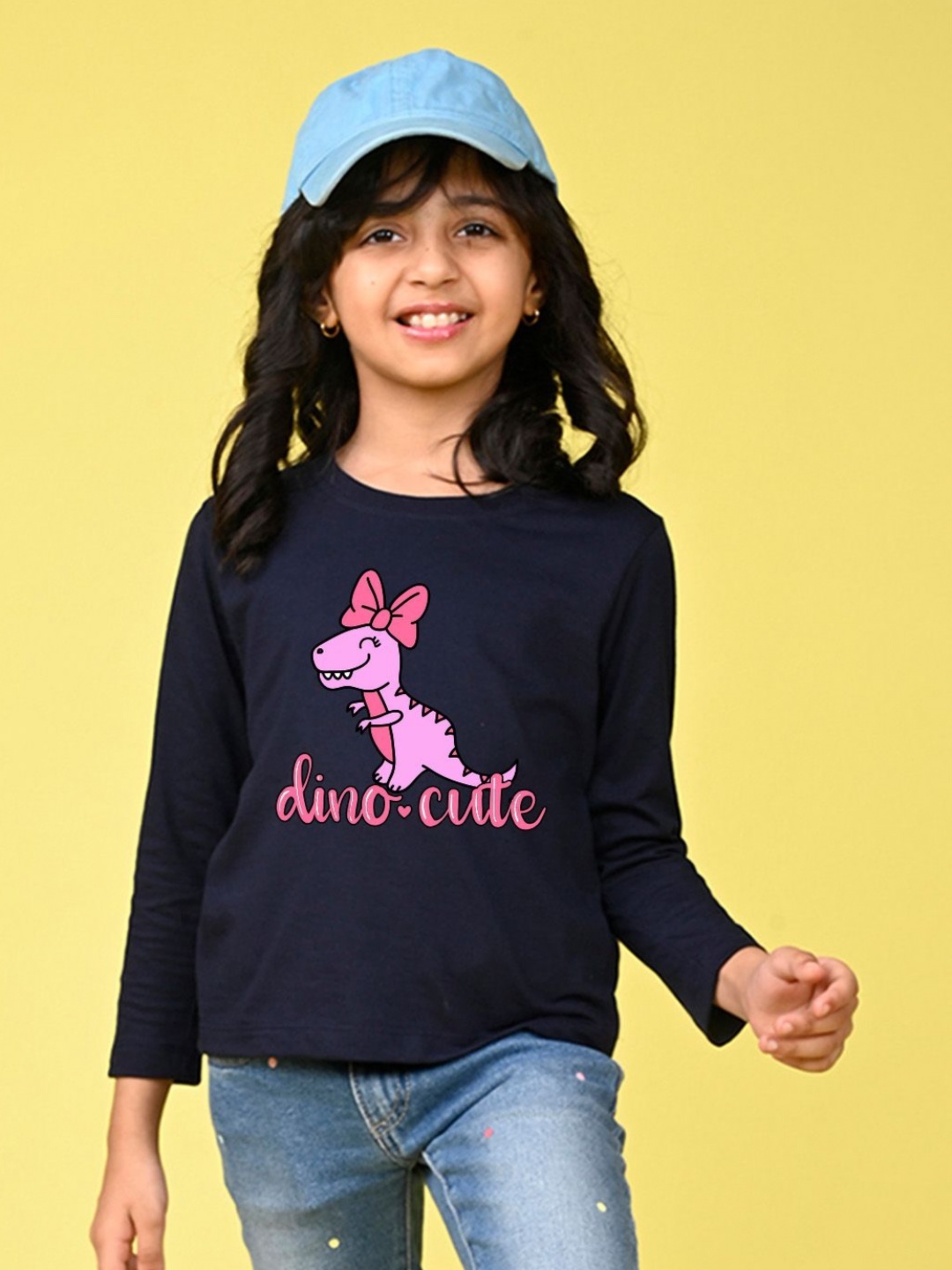 

NUSYL Girls Graphic Printed Round Neck Cotton T-shirt, Blue