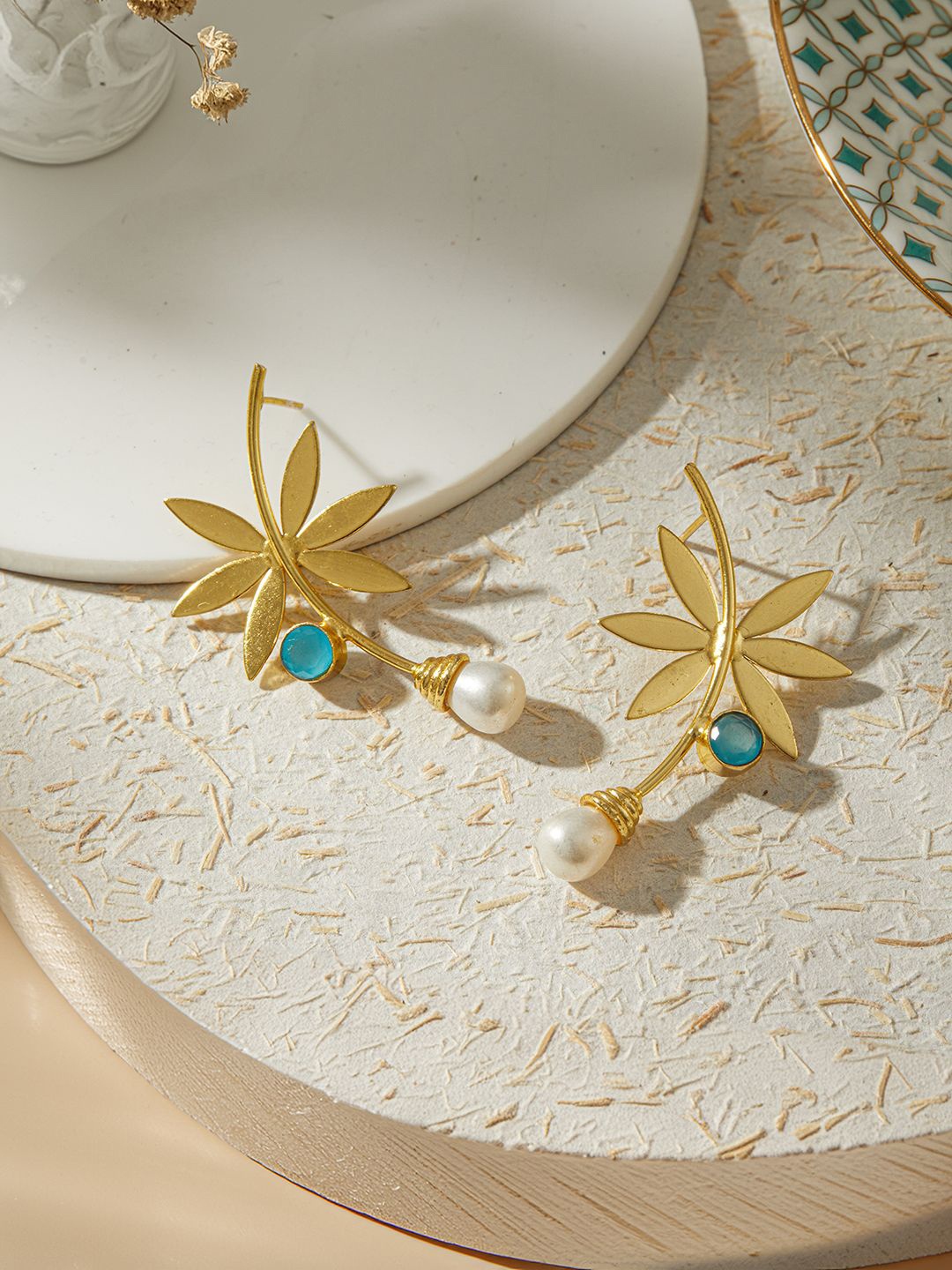 

Jazz and Sizzle Gold-Plated Contemporary Drop Earrings