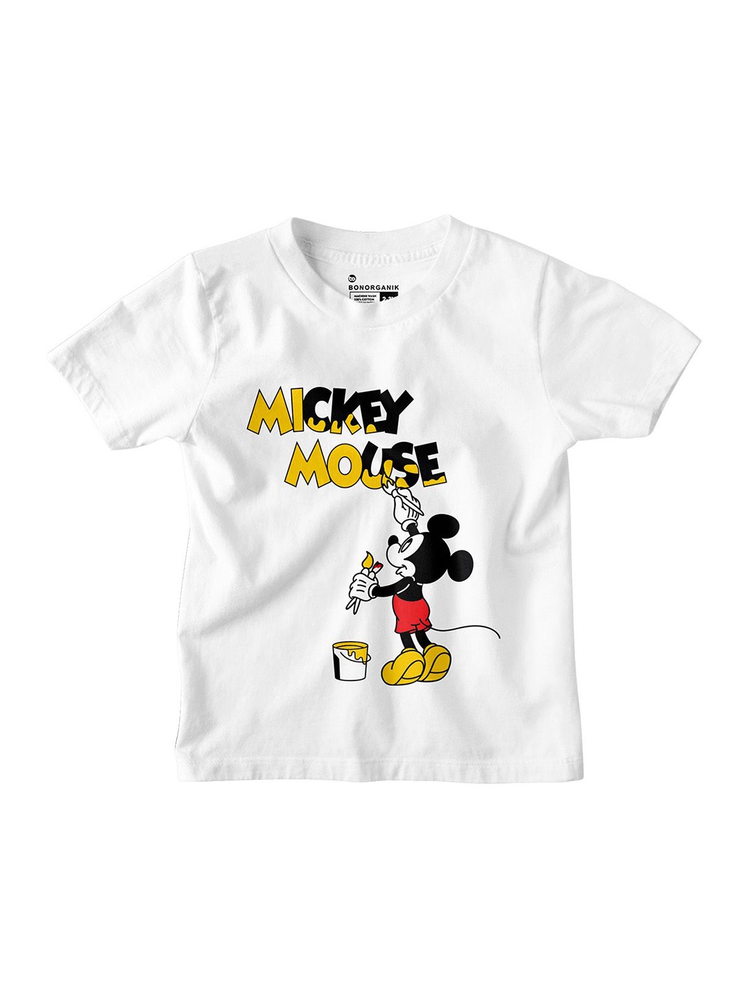 

BonOrganik Boys Typography Printed Round Neck Cotton T-shirt, White