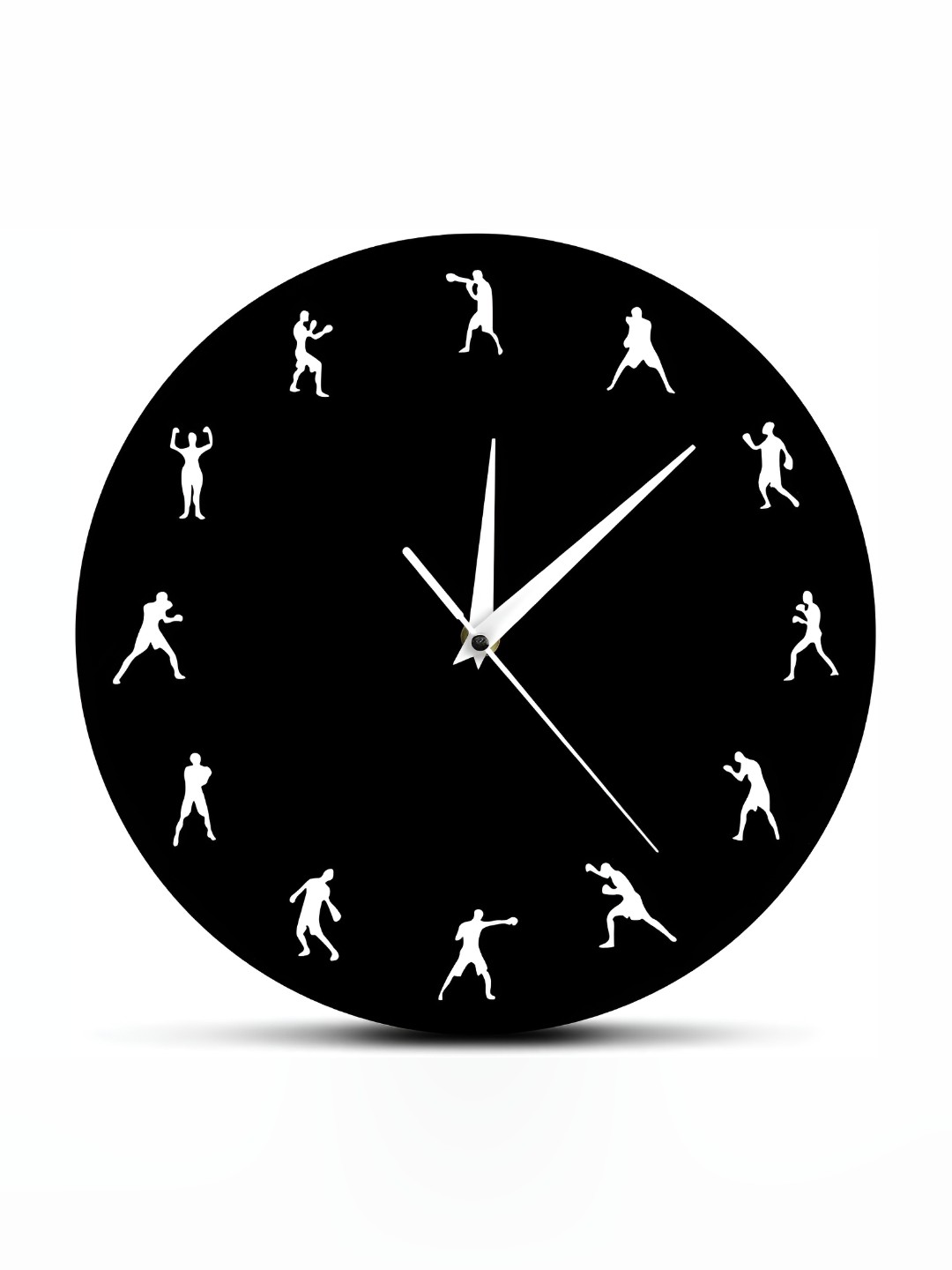 

QEZNEF Black & White Round Analogue Wooden Wall Clock Without Glass