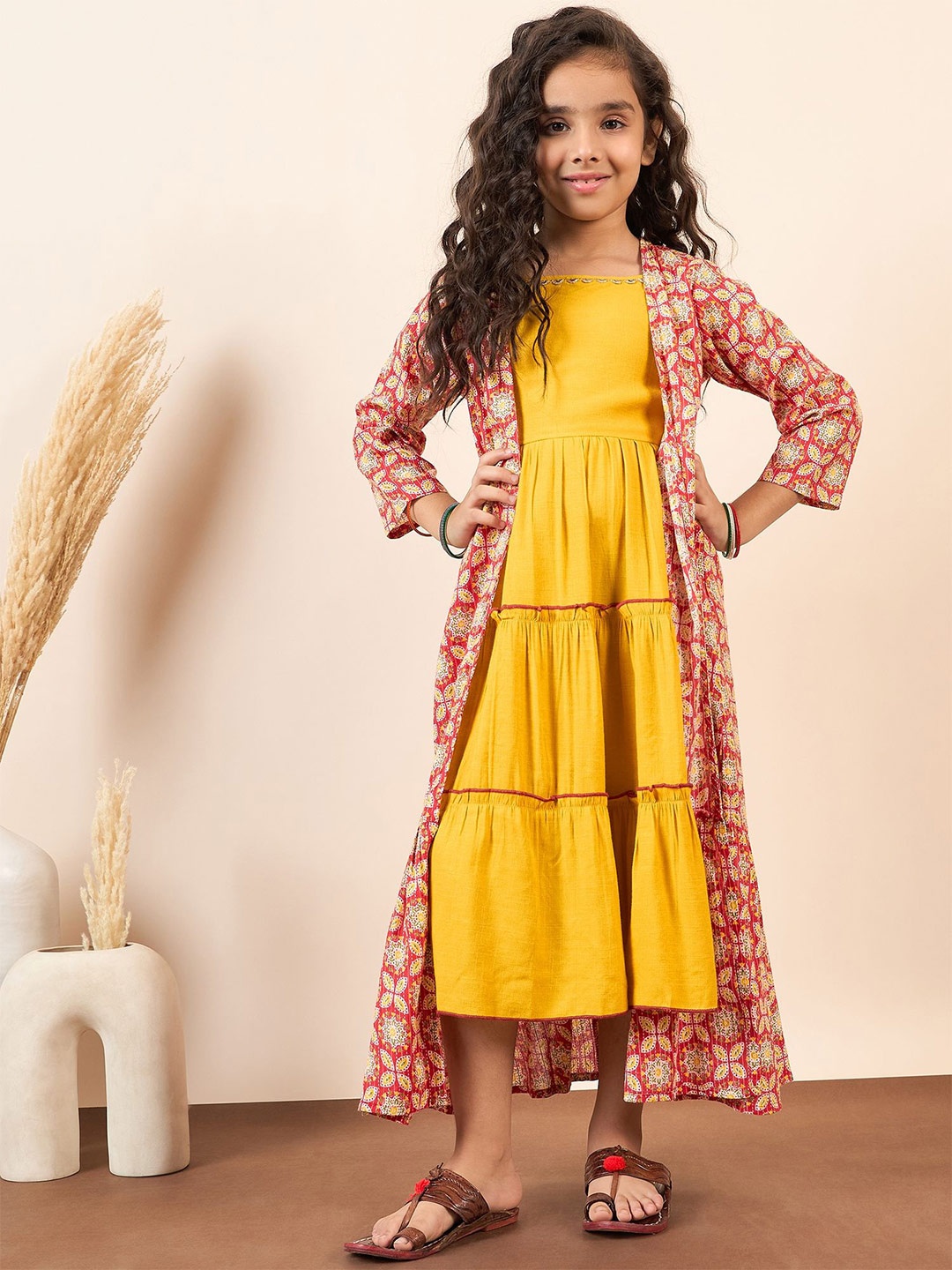 

Stylo Bug Girl Floral Print Fit & Flare Midi Dress, Red