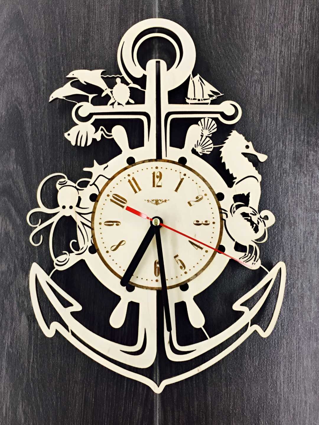 

QEZNEF Beige Quirky Shaped Contemporary Analogue Wooden Wall Clock