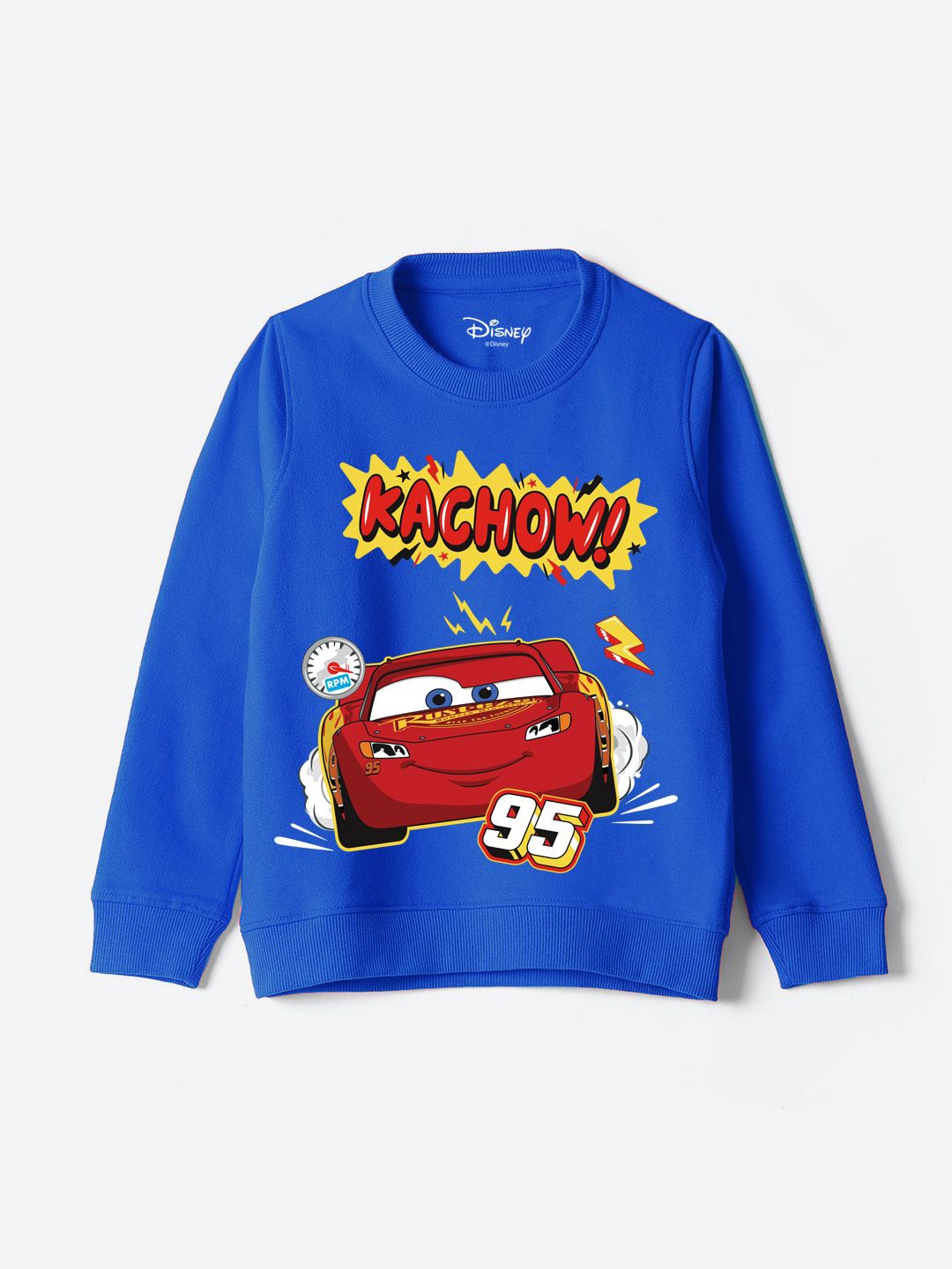 

YK Disney Boys Graphic Printed Round Neck Cotton Pullover Sweatshirt, Blue