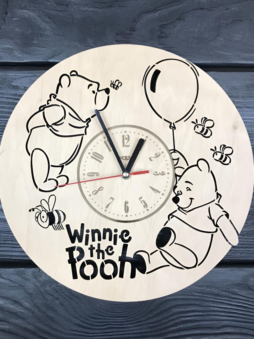 

QEZNEF Beige & Black Printed Round Analogue Wooden Wall Clock Without Glass