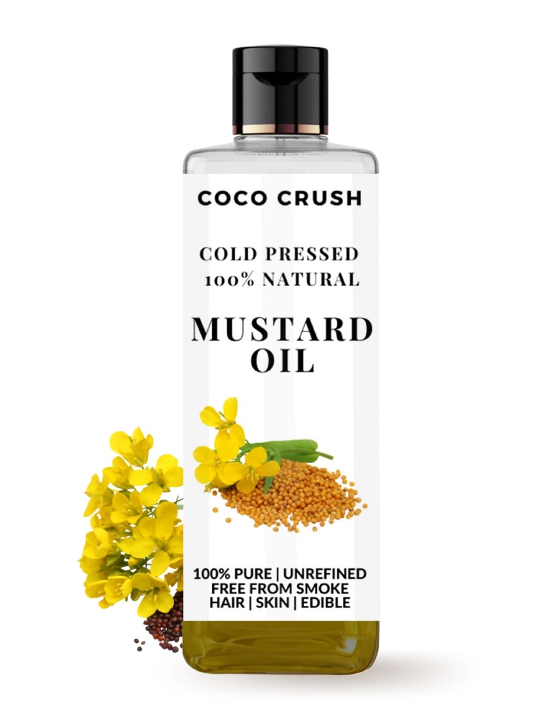 

Coco Crush Cold Pressed 100% Natural Mustard Oil 100 ml, Transparent