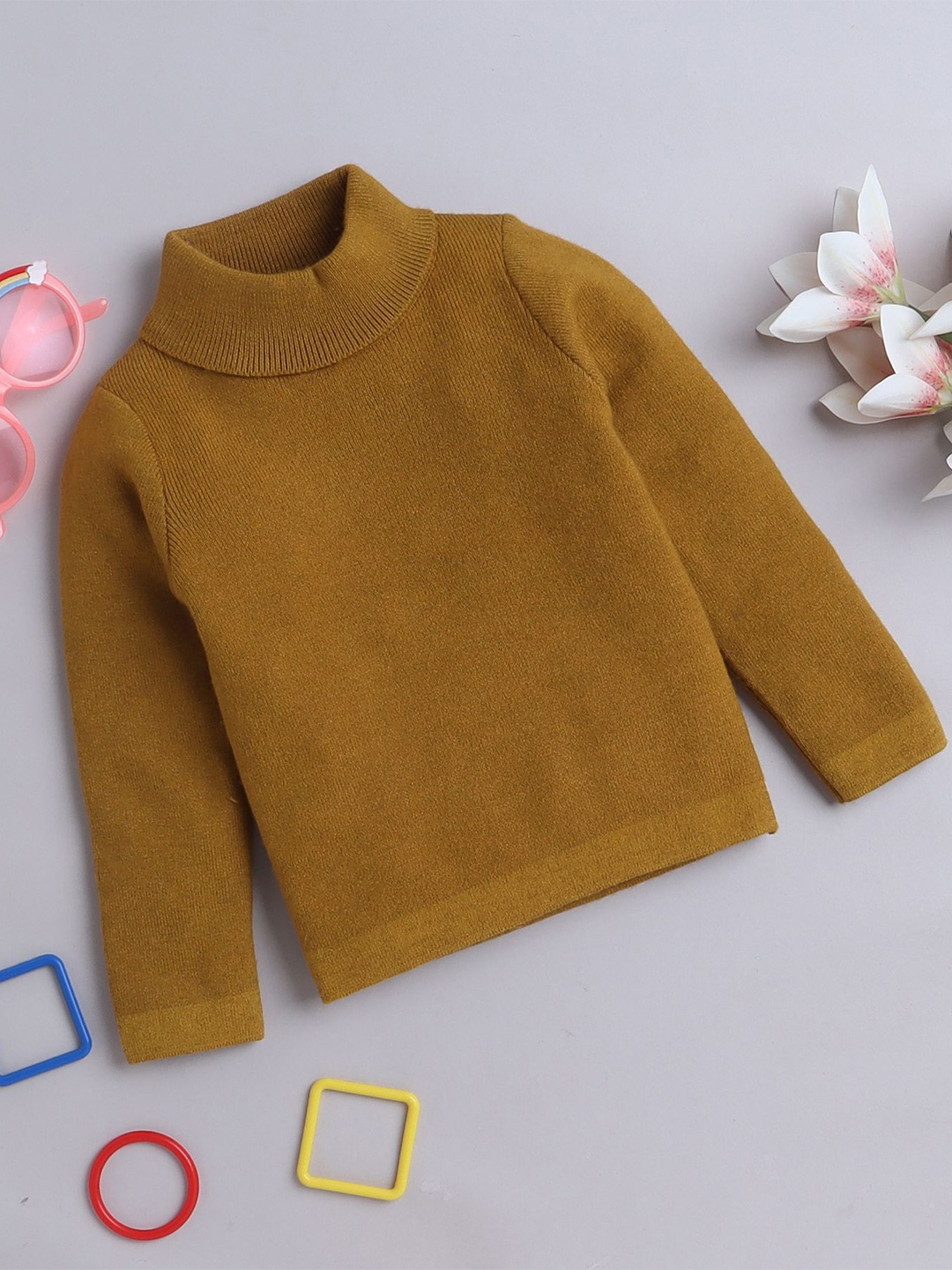 

Yellow Apple Girls Long Sleeves Woollen Pullover, Mustard