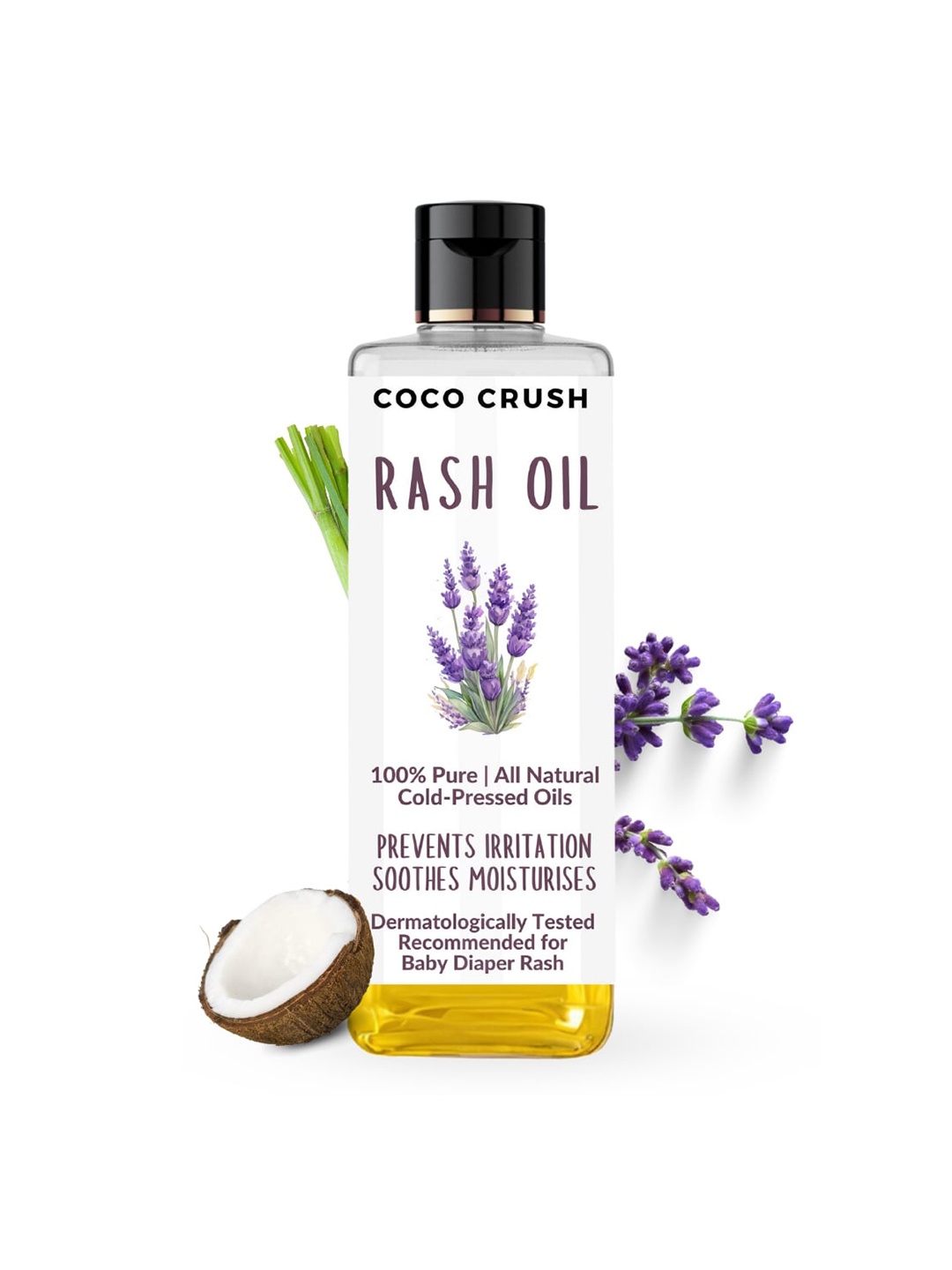 

Coco Crush Rash Oil For Babies For Diaper & Nappy Rash Relief- 200ml, Transparent
