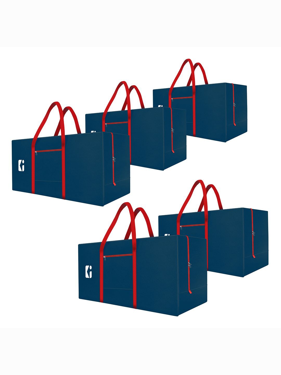 

Kuber Industries Red & Blue 5 Pieces Handbag Organiser