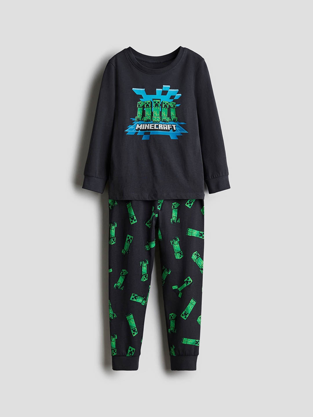 

H&M Boys Printed Pure Cotton Night Suit, Black