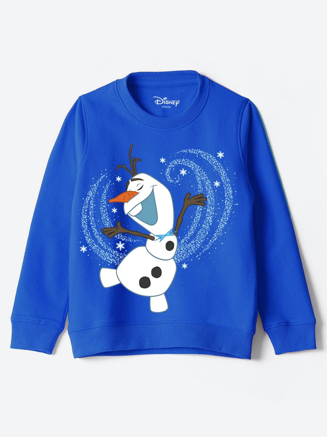 

YK Disney Girls Graphic Printed Round Neck Cotton Pullover Sweatshirt, Blue