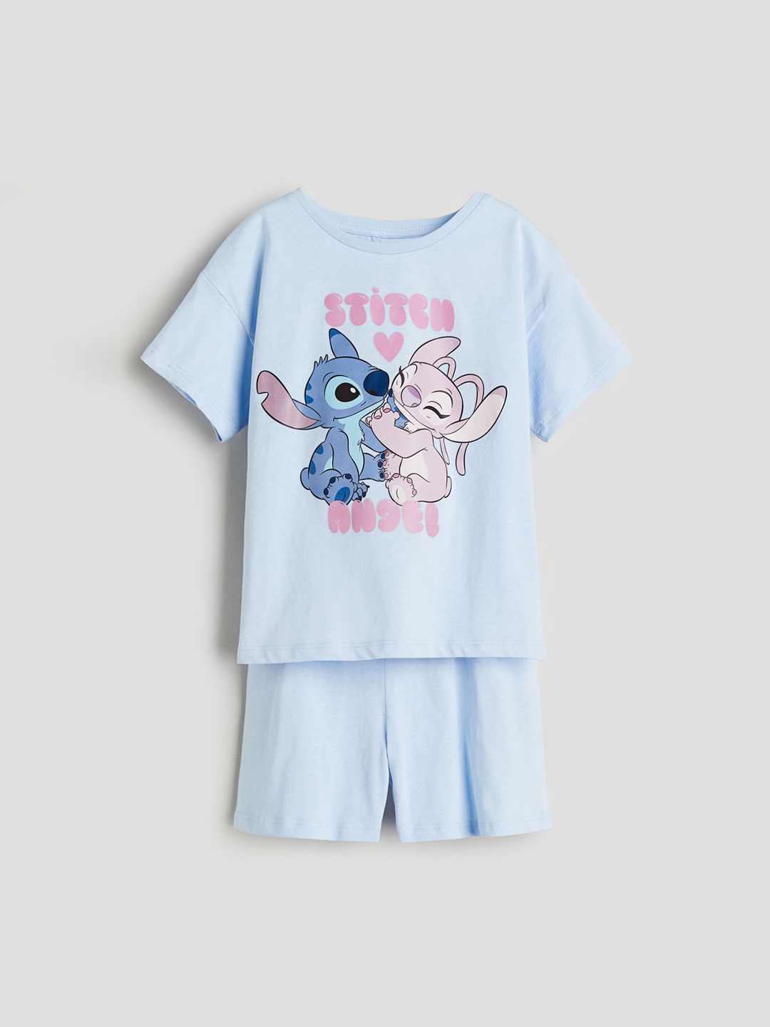 

H&M Girls Printed Pure Cotton Night Suit, Blue