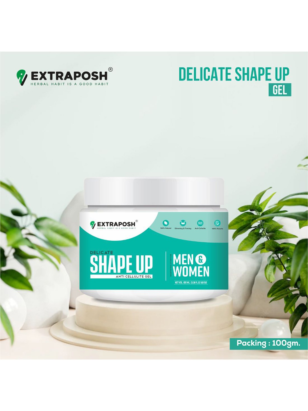 

Extraposh Delicate Shape Up Anti Cellulite Gel- 100g, Green