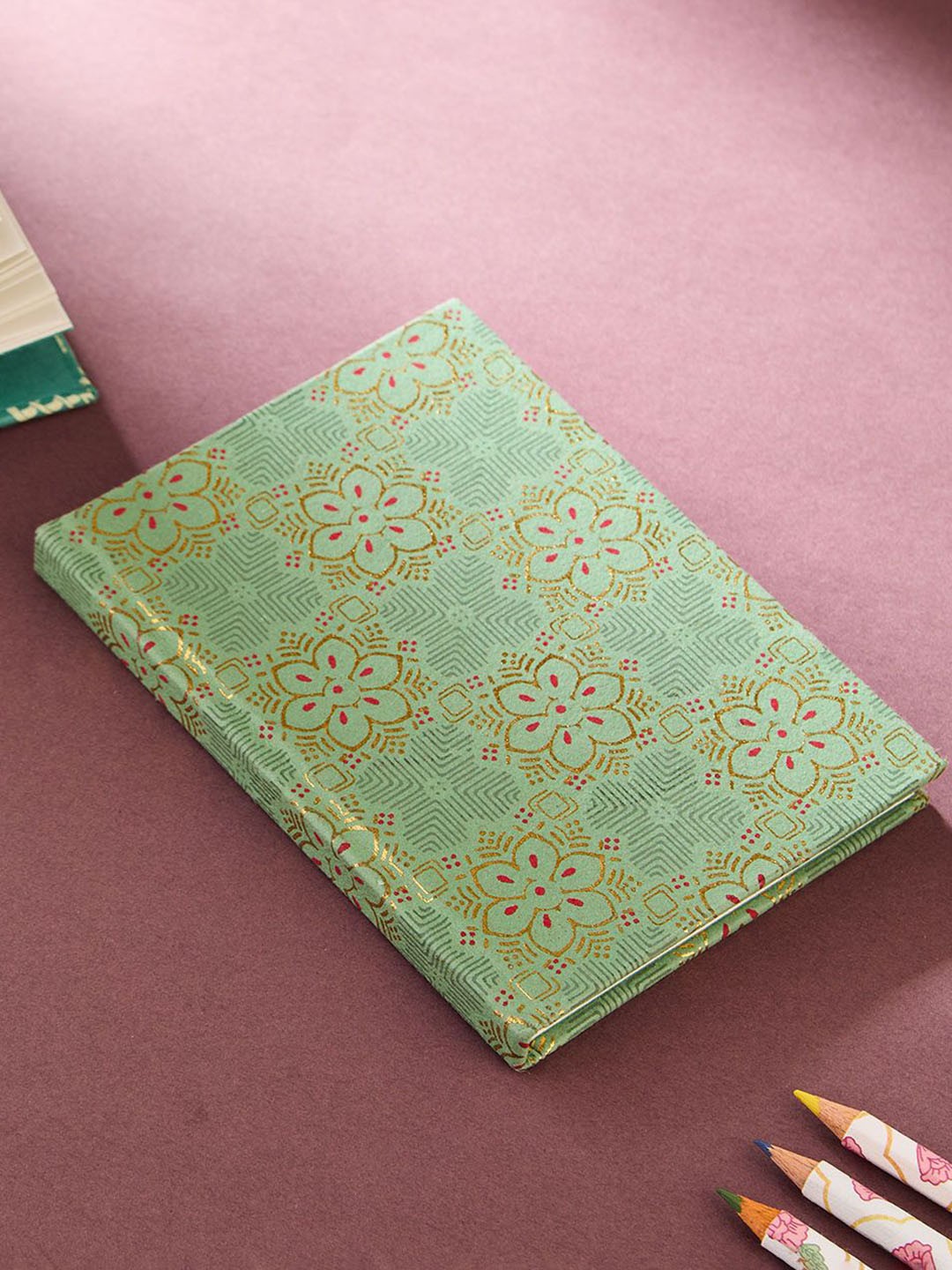 

Fabindia Self Design Sarkhaab Notebook, Green