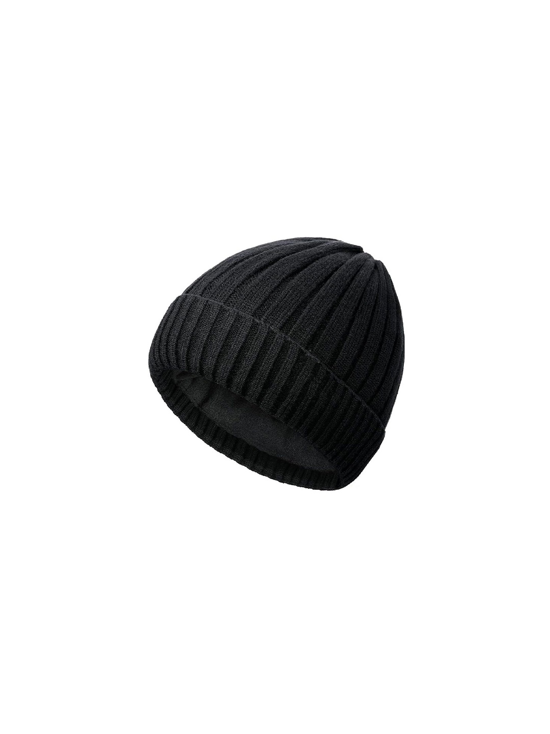 

Gajraj Unisex Woollen Self Design Beanie, Black