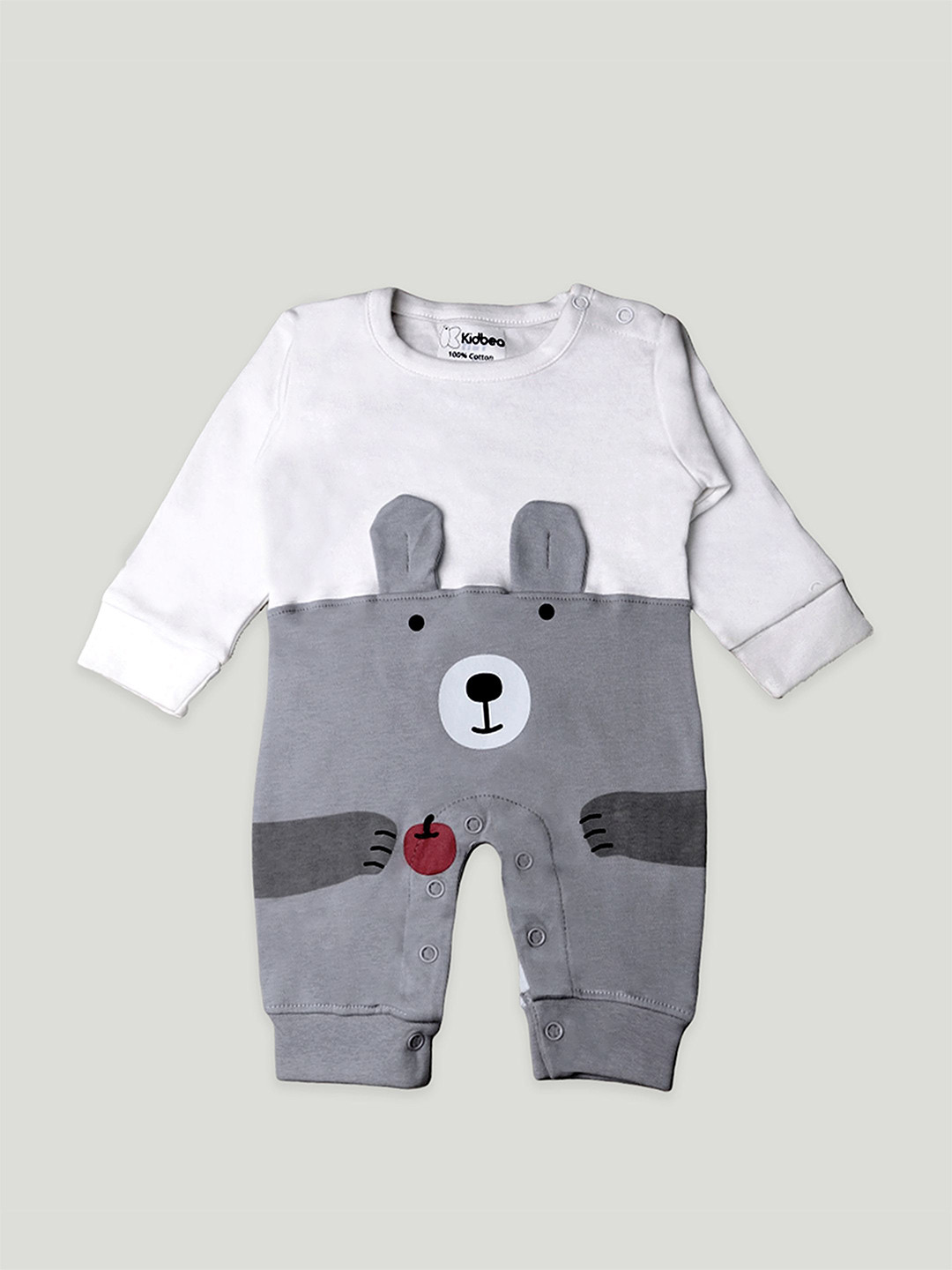 

Kidbea Infant Colourblocked Organic Cotton Romper, Grey