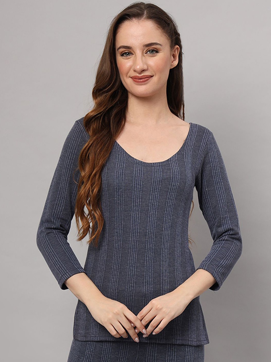 

Boleem Women Striped Thermal Tops, Blue