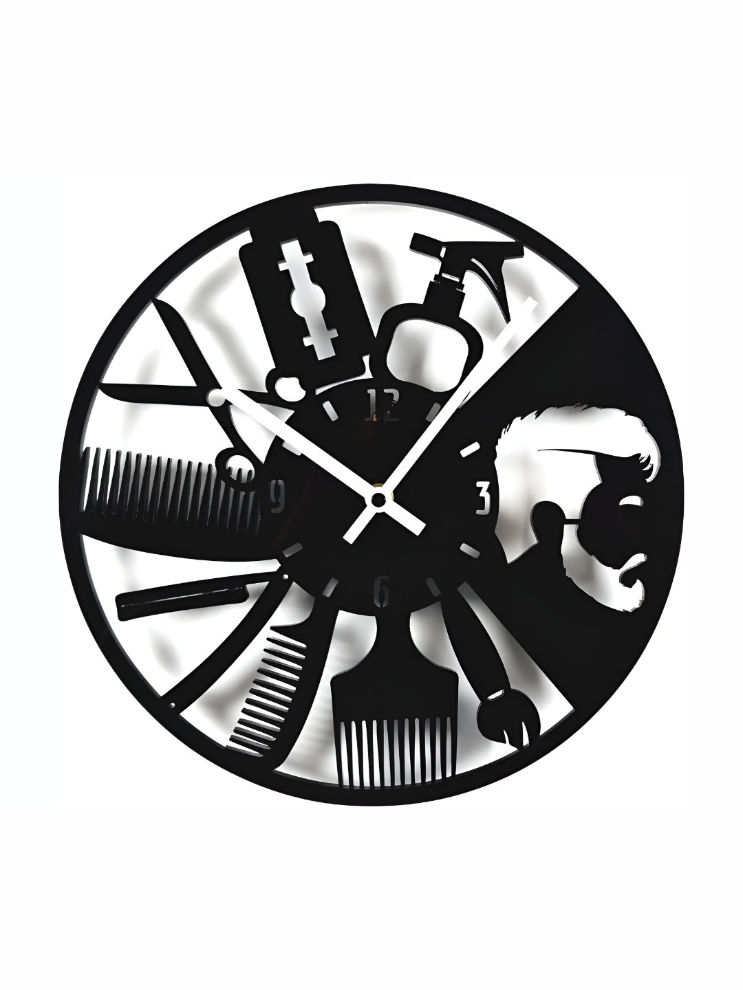 

QEZNEF Black Round Shaped Contemporary Analogue Wall Clock