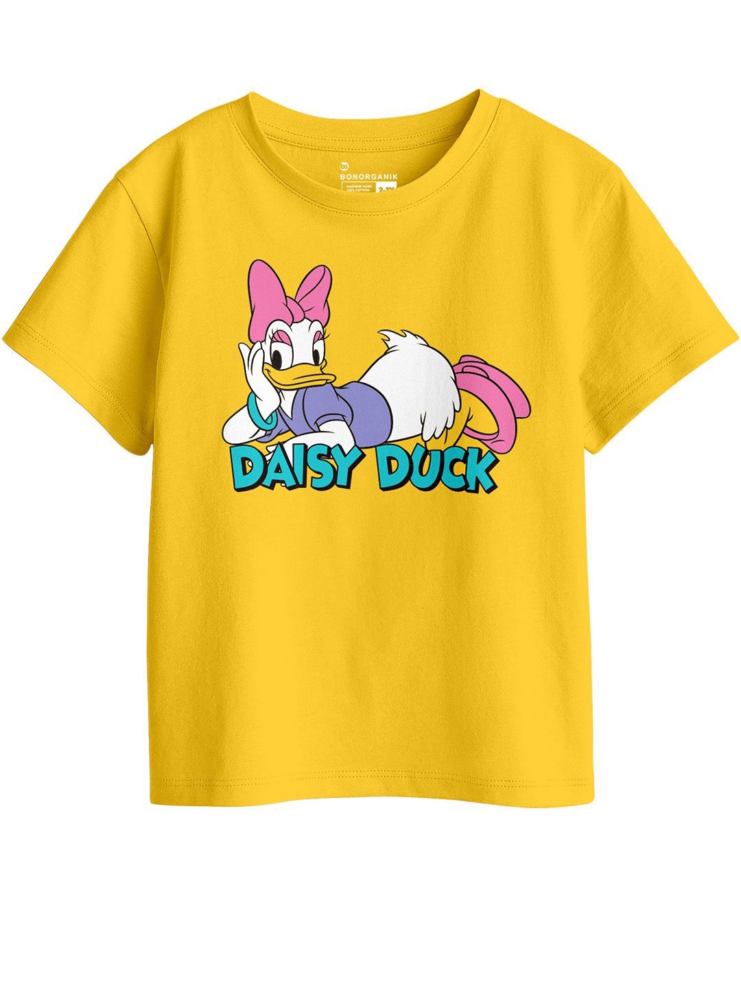 

BonOrganik Girls Graphic Printed Round Neck Cotton T-shirt, Yellow