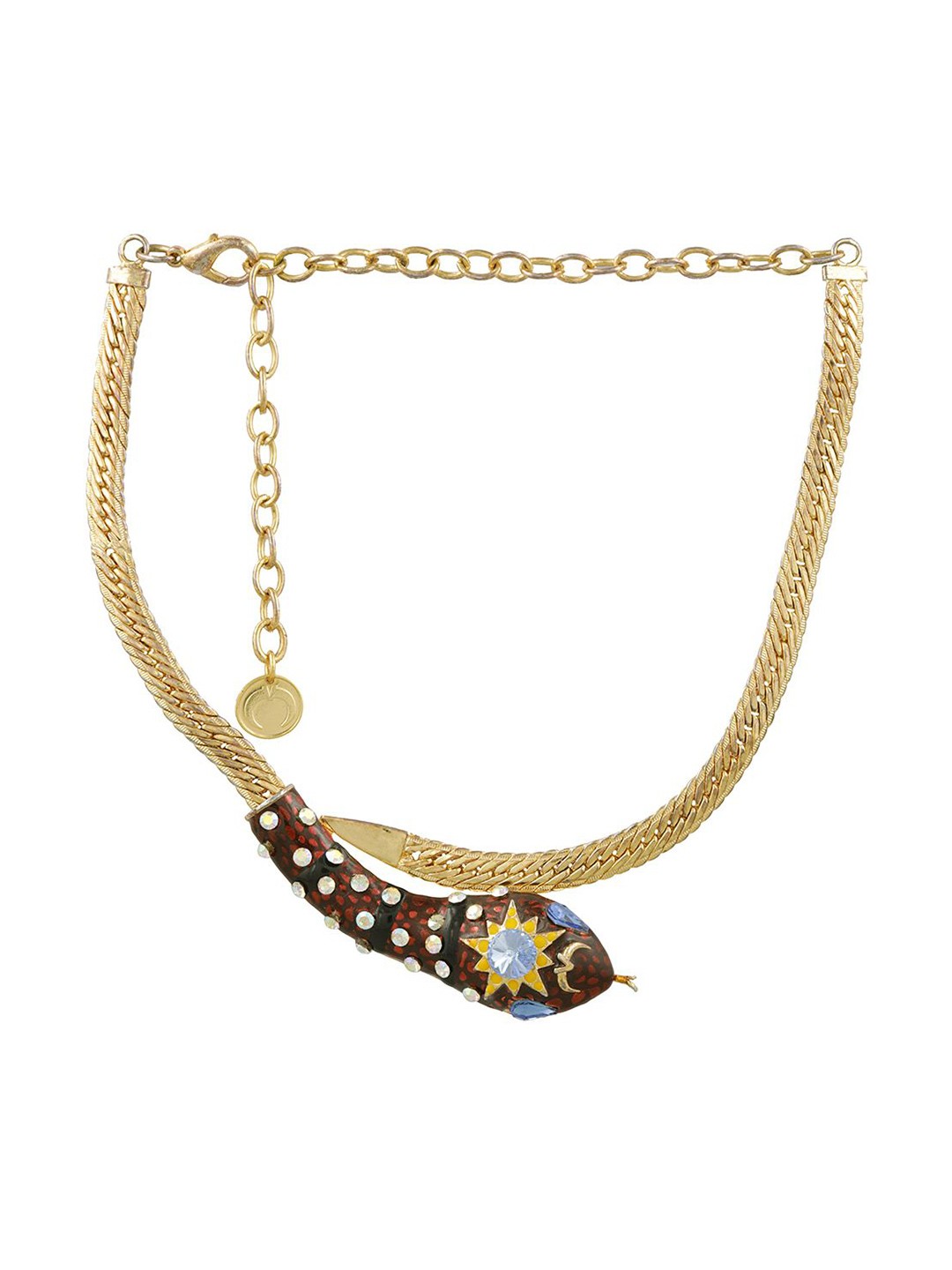 

VALLIYAN BY NITYA 18KT Gold-Plated Stone Studded Serpent Choker Necklace