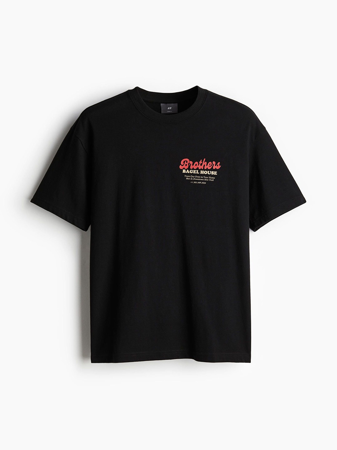 

H&M Loose Fit Printed T-Shirt, Black