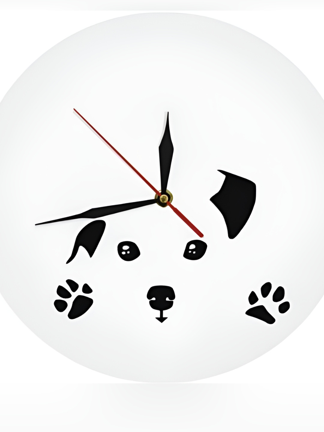 

QEZNEF White and Black Printed Round Shaped Wooden Analogue Contemporary Wall Clock