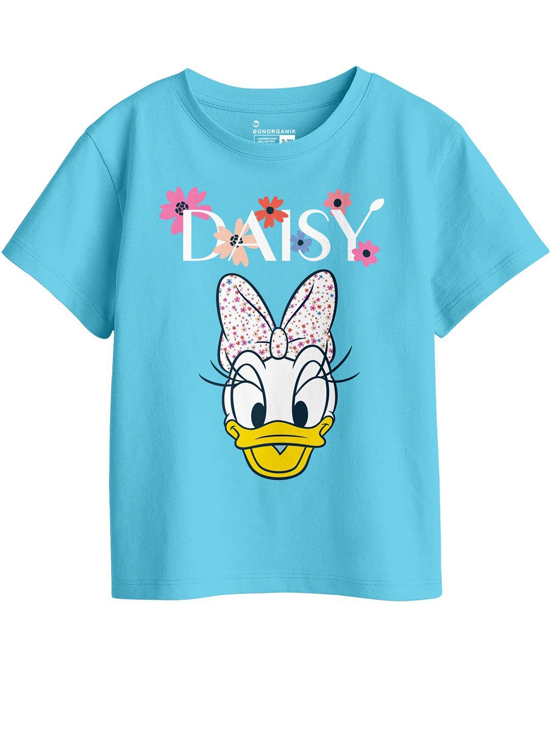 

BonOrganik Girls Graphic Printed Round Neck Cotton T-shirt, Blue