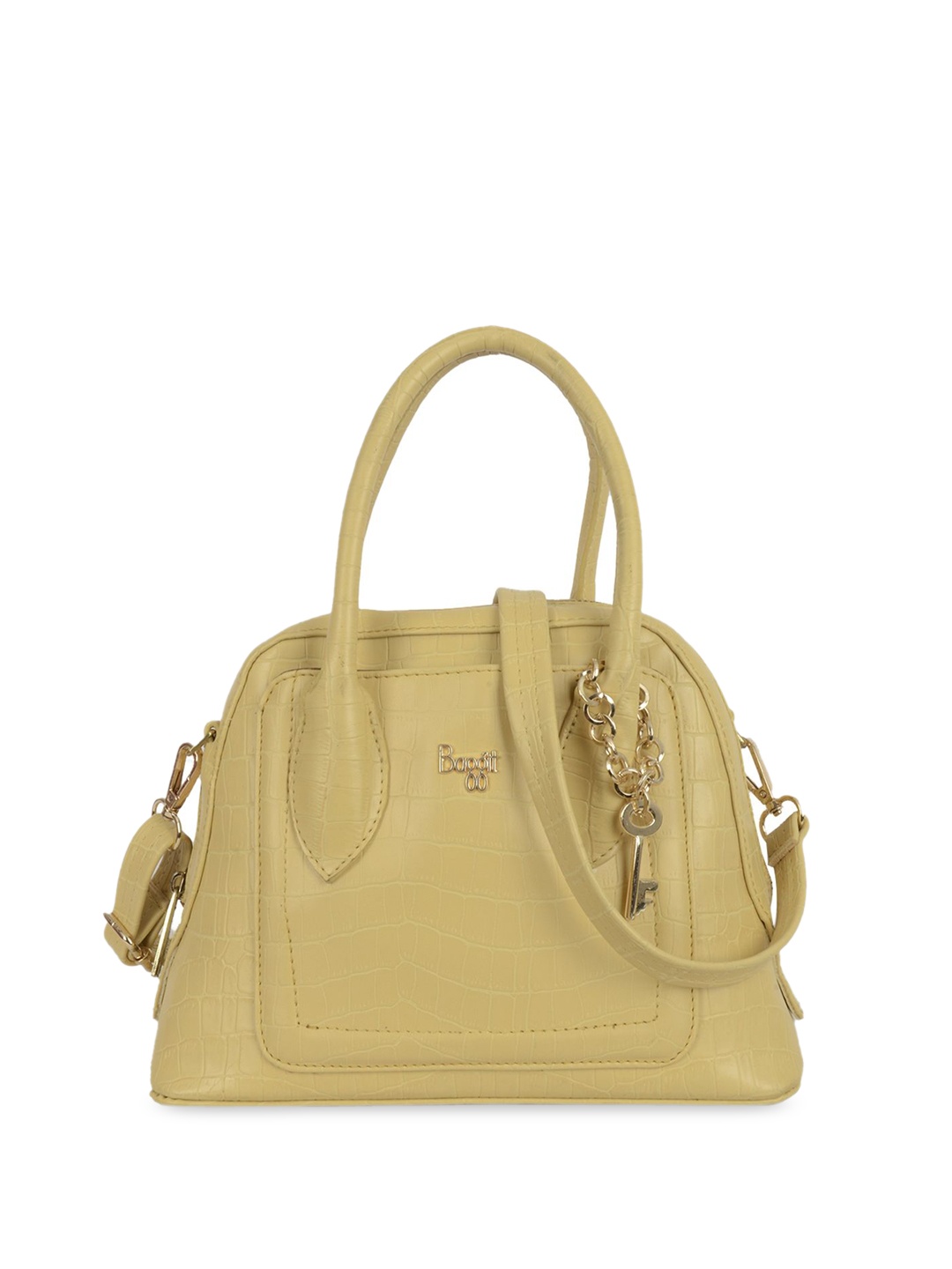 

Baggit Women Bowling Handheld Bag with Tasselled, Yellow