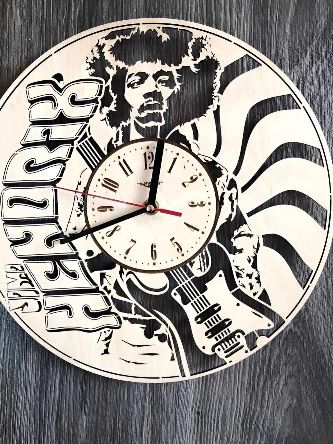 

QEZNEF Beige and Black Wooden Textured Analogue Contemporary Wall Clock