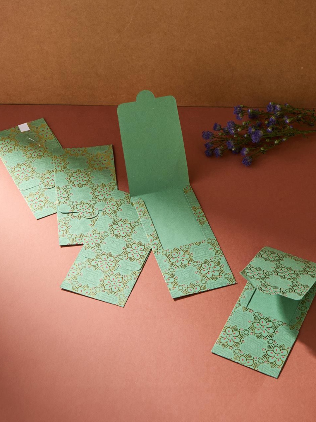 

Fabindia Set Of 5 Printed Envelopes, Green