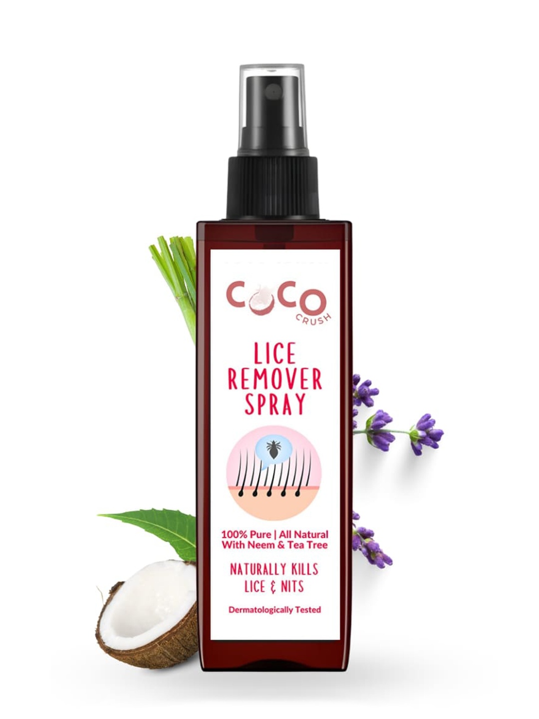 

Coco Crush Ayurvedic Anti Lice Hair Spray- 50ml, Transparent