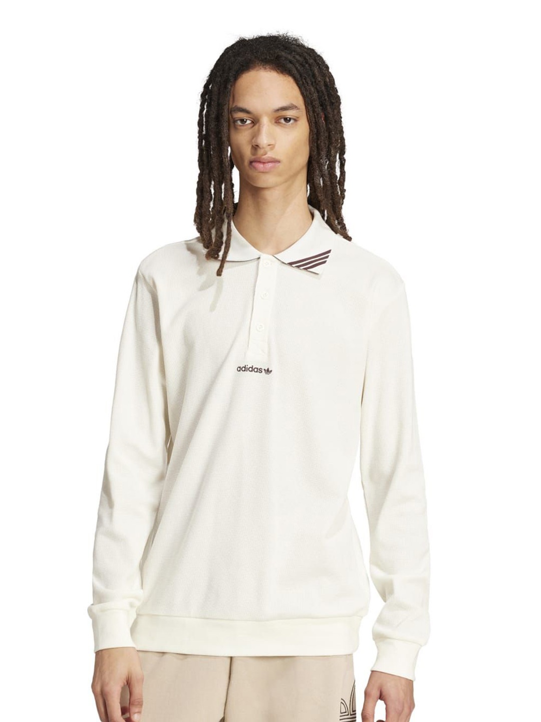 

ADIDAS Originals Men Sport Spread Collar Solid Cotton Casual Shirt, White