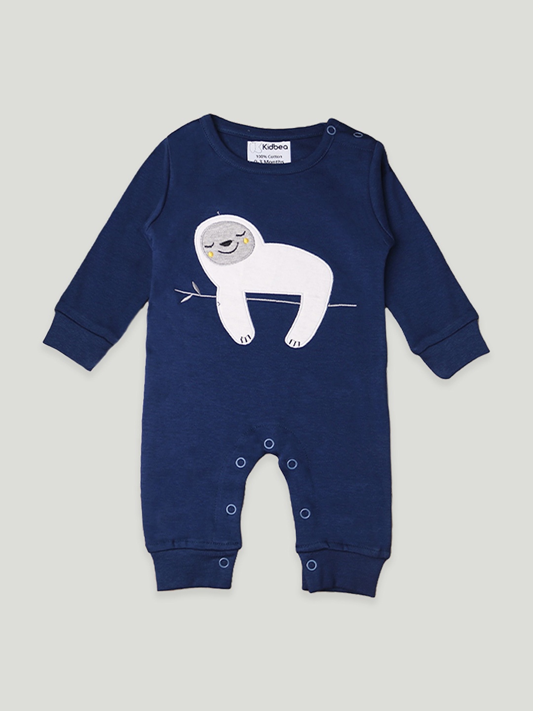 

Kidbea Infant Graphic Printed Organic Cotton Romper, Navy blue