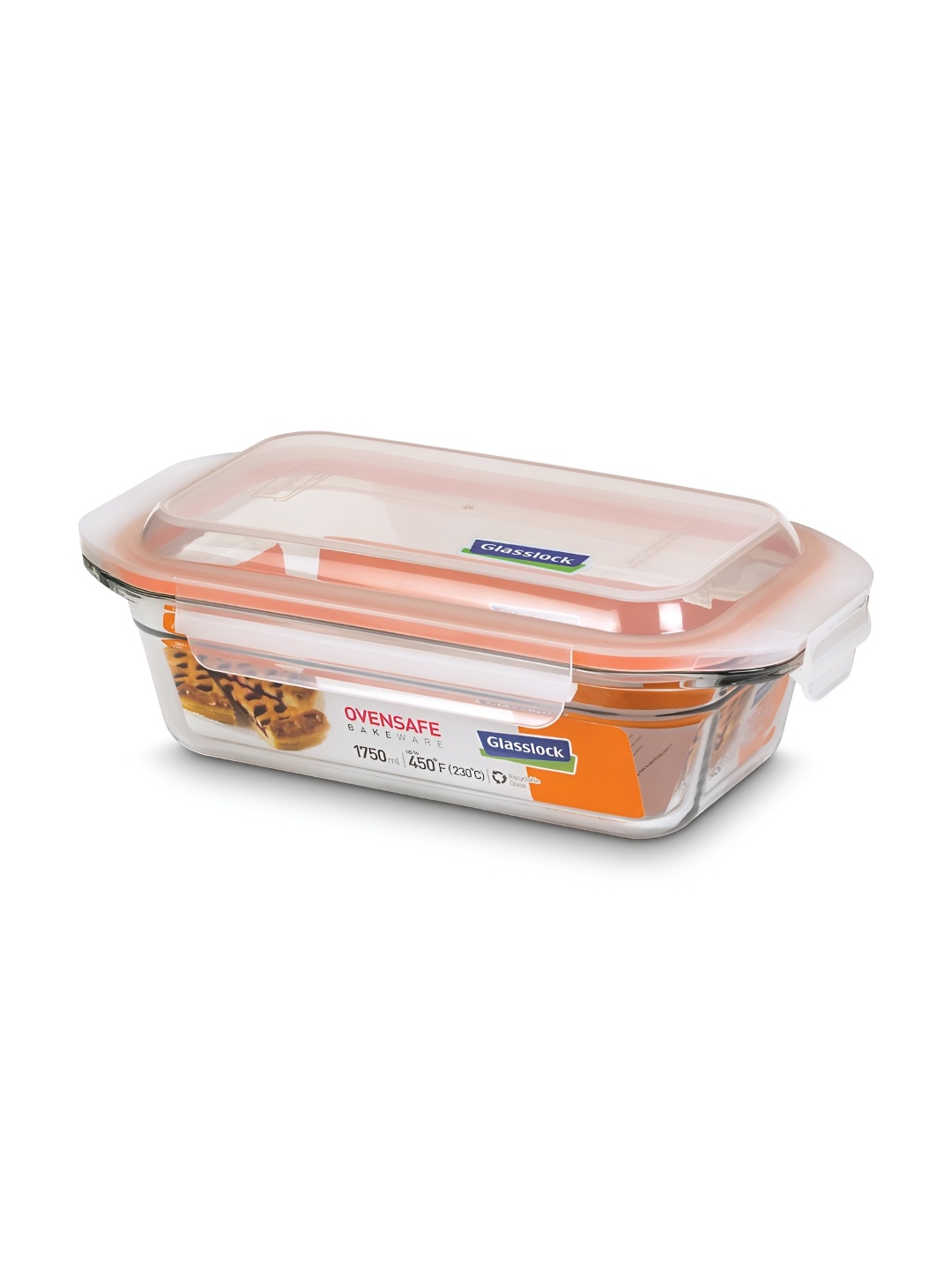

Glasslock Transparent Glass Microwave Safe Transparent Fridge Container 1750 ml