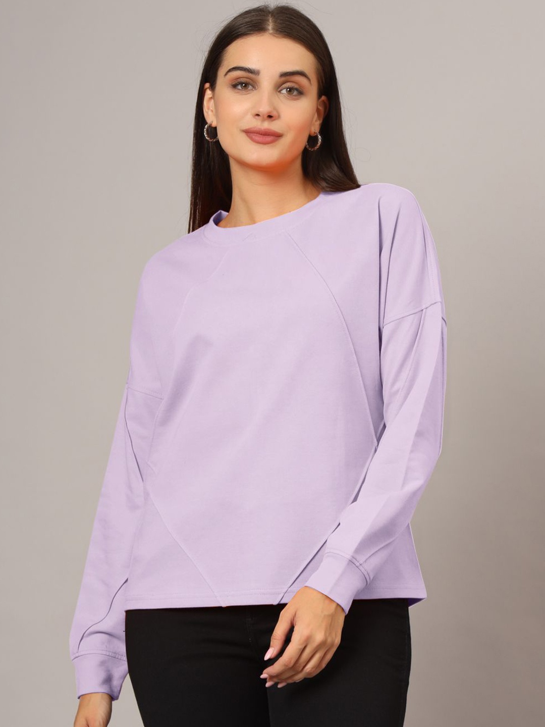 

BRINNS Women Round Neck Sweatshirt, Lavender