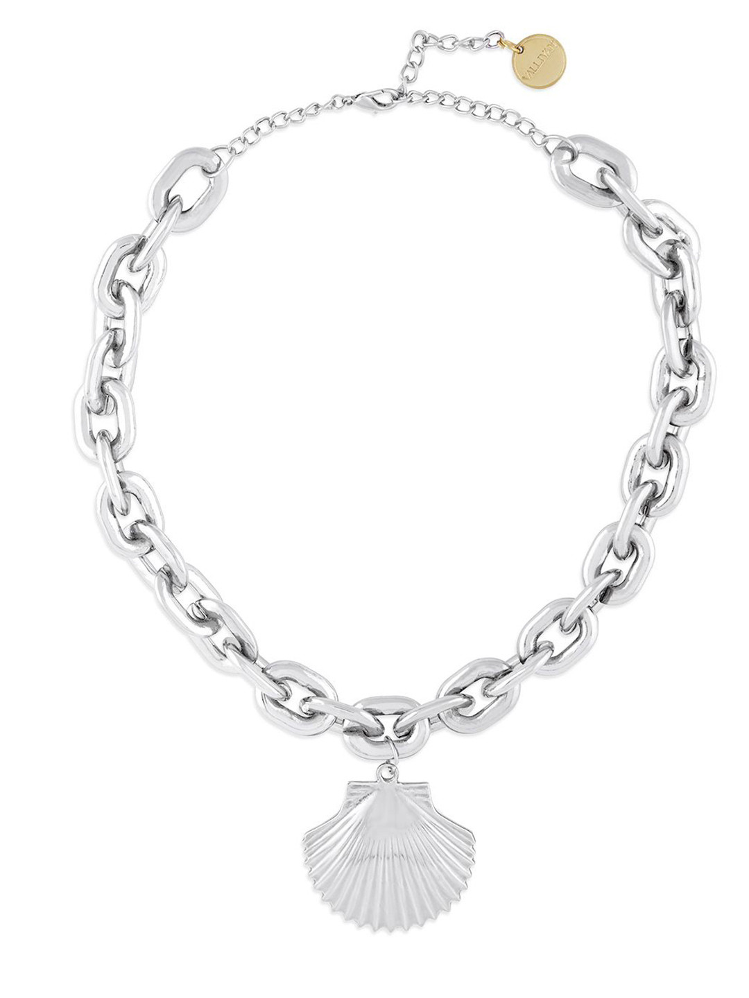 

VALLIYAN BY NITYA Silver-Plated Shell Pendant Necklace